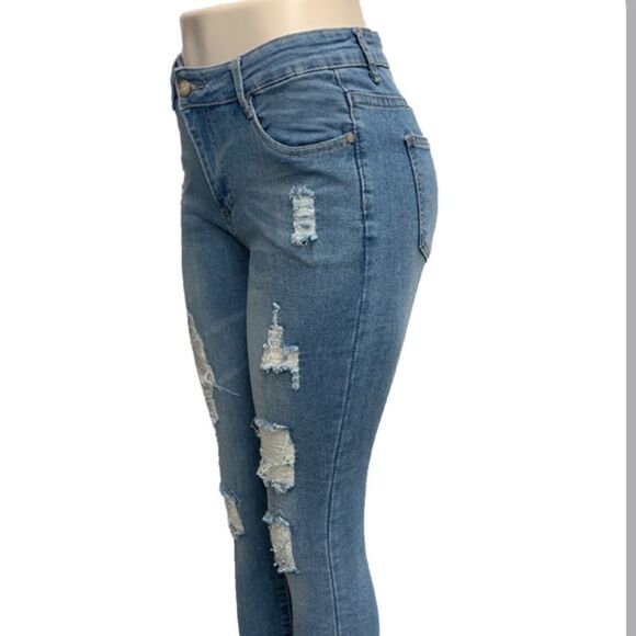 GM Fashion USA P3269 Skinny Destroyed Jeans Size 5/6 - Picture 3 of 10